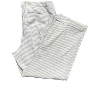 Lane Bryant Lena Pants Cream Stripe Linen Blend Summer Trouser Size 22 NEW